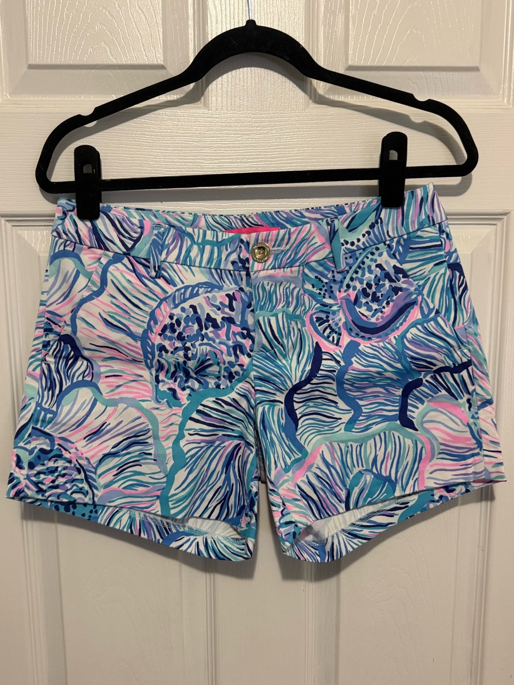 Lilly Pulitzer Pastel Blue & Pink Printed Cotton Shorts